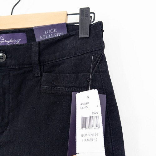 NYDJ Capri Black Denim Jeans Size 10 US 6 Embellished Pocket Cropped NEW - Picture 15 of 18