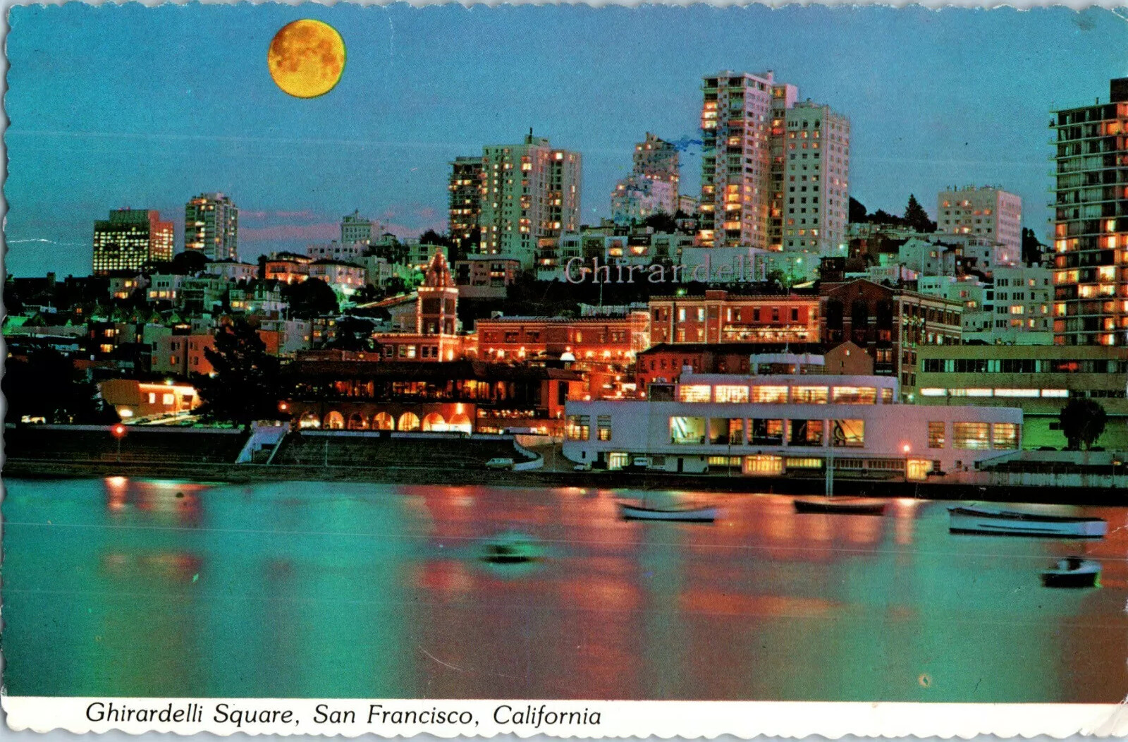Ghiradelli Square Night View San Francisco Postcard