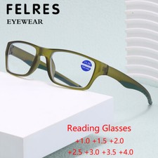 New Square Blue Light Blocking Reading Glasses For Men Sport Presbyopic Glasses