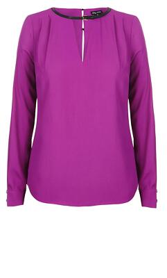 City Chic Buckle Up Blouse Orchid Size 16 / S