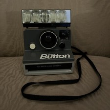 Polaroid The Button Grey Land Camera Instant with Flash Bar II Not Tested 