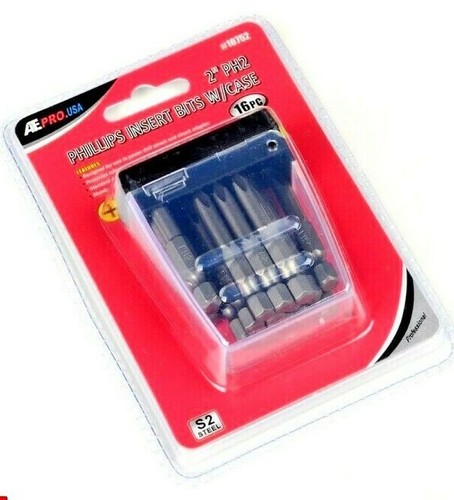 Broca destornillador 2"" Phillips tipo 1/4"" vástago hexagonal cambio rápido PH-2 acero 16 piezas - Imagen 4 de 4
