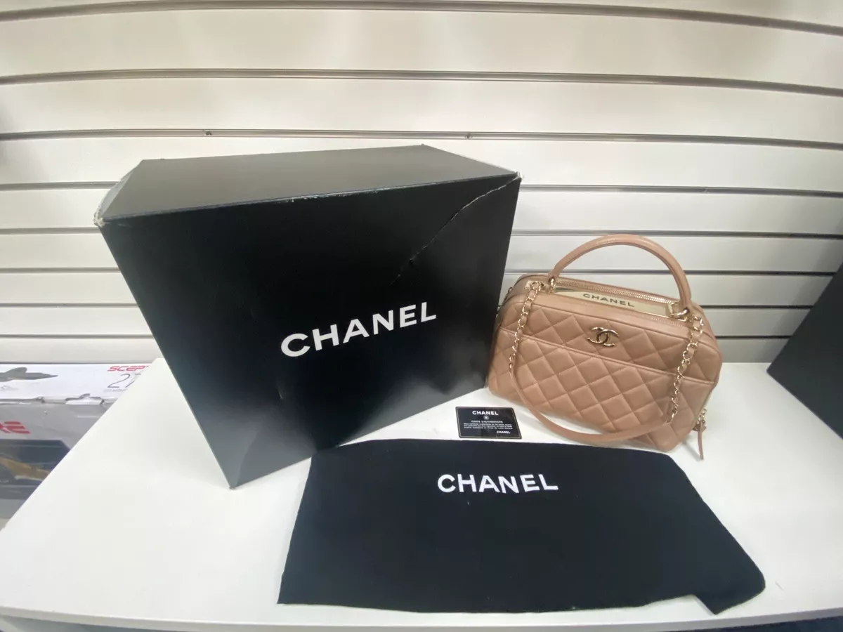 CHANEL, Bags, Chanel Lambskin Quilted Trendy Cc Bowling Bag Black Gold  Hardware Classic