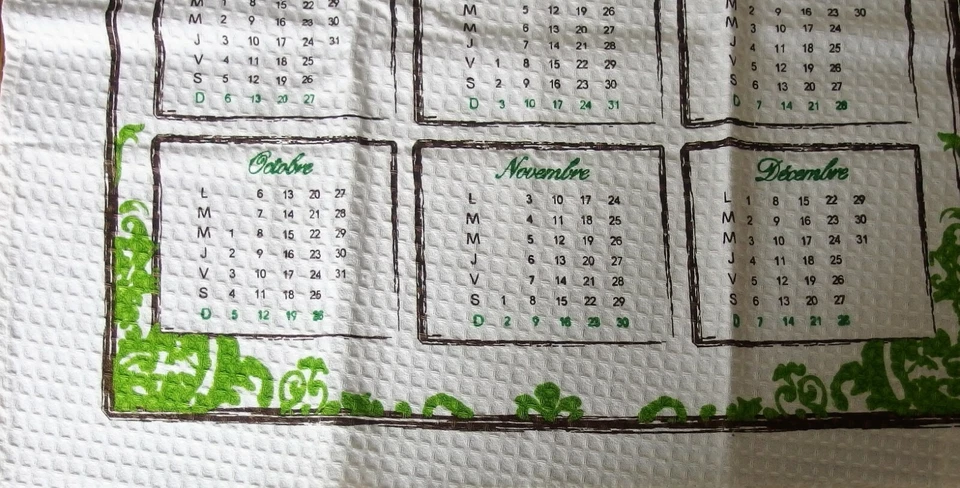 torchon calendrier année 2008 - Photo 4/4