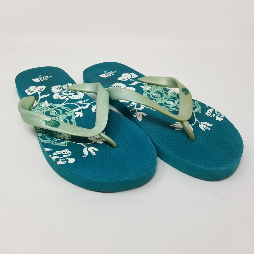 Sandalias planas sin cordones florales de goma verde The North Face para mujer talla 10 Foto 4 de 4
