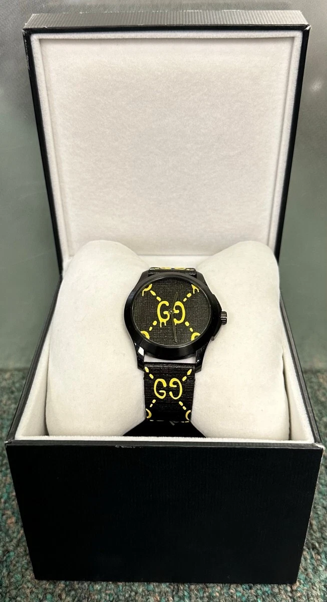 MONTRE GUCCI G INTEMPORELLE GHOST QUARTZ NOIR/JAUNE (PAP002798)