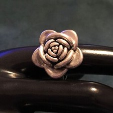 Sz 7.75 Vintage Sterling Silver 925 Floral Design ROSE Ring