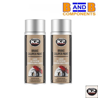 SILBER MESSSCHIEBER SPRAY LACK x 2 K2 PRO HOCHGLANZ HITZEBESTÄNDIG 400ML A3016