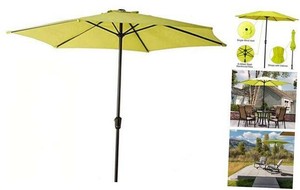 9 Ft Aluminum Patio Umbrella Uv Protected Outdoor Umbrella With Easy Crank Li Ebay