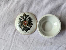 Porcelain Vienna Austria Coat Of Arms Jar Powder Trinket Victorian VTG WHITE