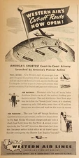 Western Airlines Magazine Ad Airplane Aircraft 1946 Advertisement Wall Art Print