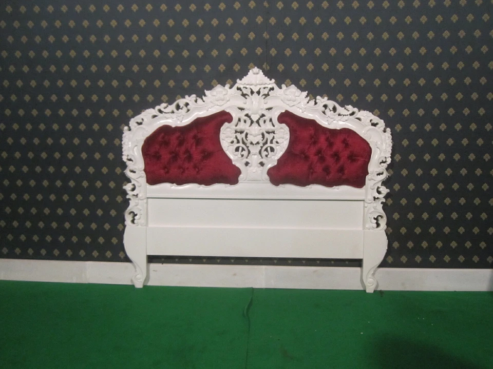 Cabeceira de mogno rococó adequada para cama base divã casal ou king size - Imagem 2 de 3