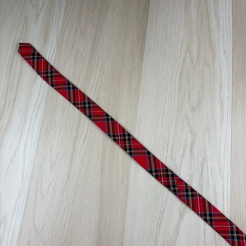 NWT J. Crew Mens Red Tartan Scottish Plaid Print Cotton Neck Tie 57x2.5 Inches - Picture 6 of 11