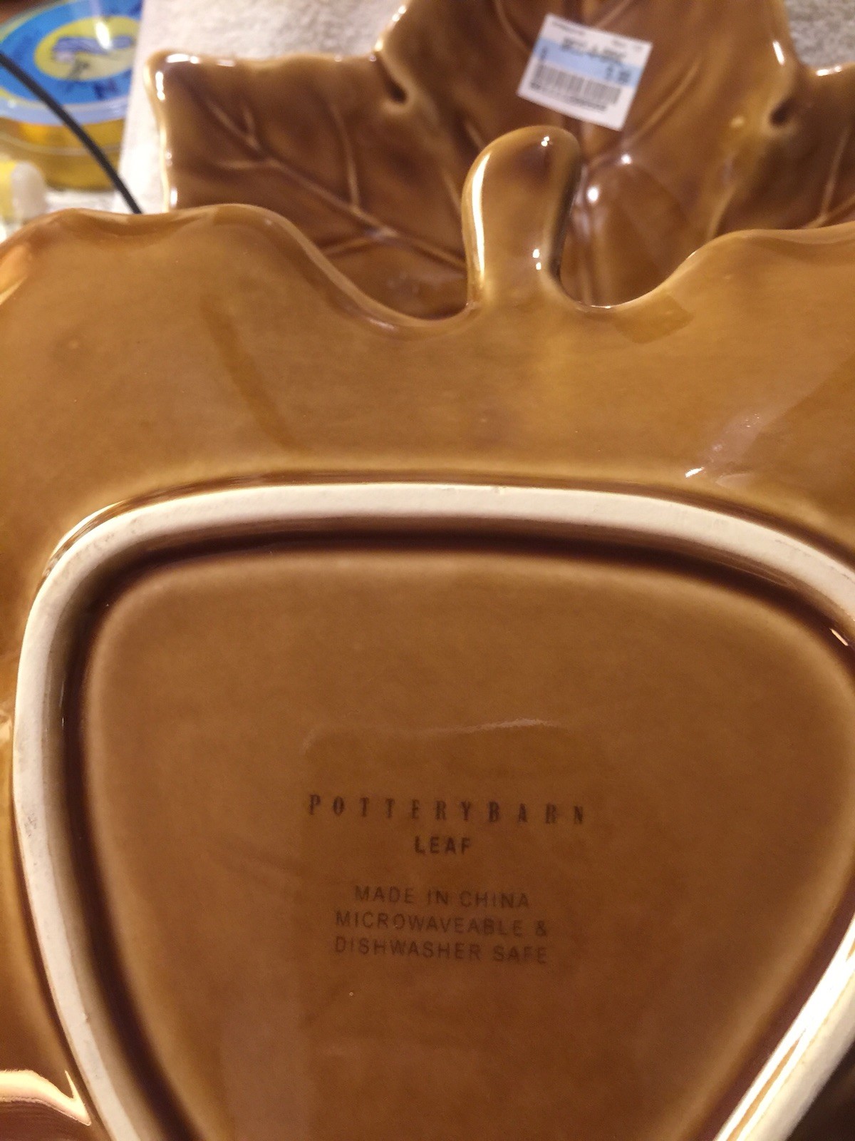 Pottery Barn Maple Leaf Ceramic Salad Plate 10 Inches For Sale