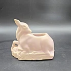 McCoy Pottery Deer Planter Lavendar Purple Laying in Leaves 1940s