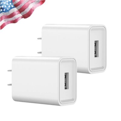 2X US Plug 5V 2A USB Port Wall Charger 5 Volt 2Amp AC-DC Power Adapter Converter