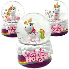 Schneekugel Einhorn Schüttelkugel Glas Unicorn Deko Glitzer Schnee Kugel Kinder
