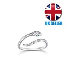 925 Sterling Silver small Snake ring Adjustable Ring Women Men Jewellery UK gift