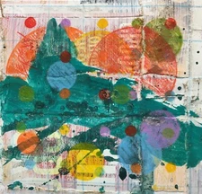 Larry Lerew painting expressionism collectible original abstract landscape COA