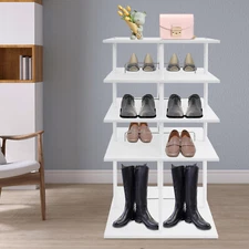 Rotating Shoe Rack 4-Tiers Storage Shelves 360 Degree Rotating Shoe Rack 16 Pair