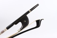 High Handle Bass Bow Braided Carbon Fiber 3/4 Upright Double Eyes Bow German