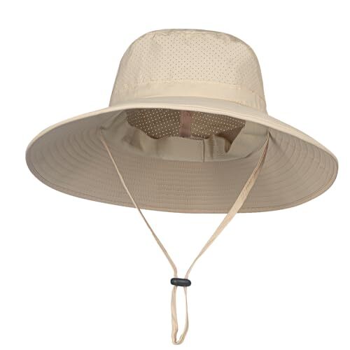 Sun Hat for Men Women Fishing Hats Breathable Wide Brim Boonie Hat 1 Pack Beige