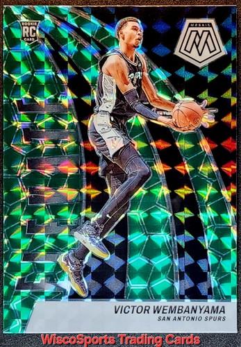 2023-24 Victor Wembanyama ROOKIE Panini Mosaic Elevate GREEN PRIZM RC #18 Spurs - Bild 2 von 9