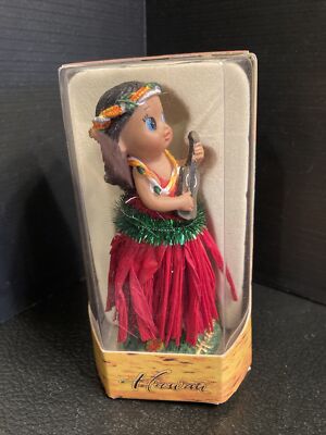 38) Hawaiian Dashboard Hula Doll Hawaii 6.5'' NIB STOCKING STUFFER