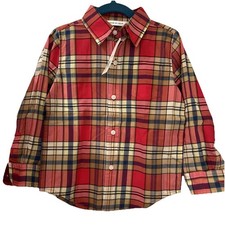 Janie And Jack Boys Size 3 Plaid Button Up Shirt. New.