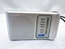 AIWA CR-AS10 AM Radio Receiver Silver Portable Tested Working
