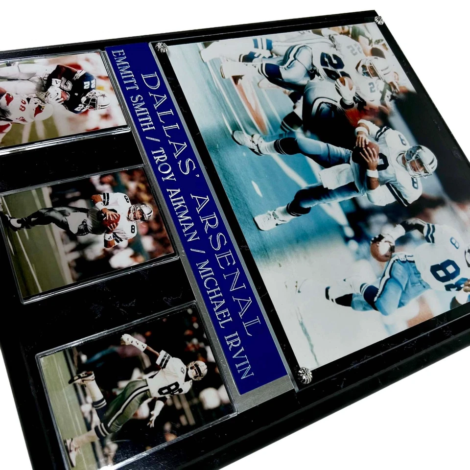 Placa fotográfica enmarcada Emmitt Smith Troy Aikman Michael Irvin Dallas Cowboys 15" Foto 3 de 4