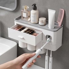 Toothbrush Holders Bathroom Accessories with Toothpaste Dispenser, 2 Cups Too...