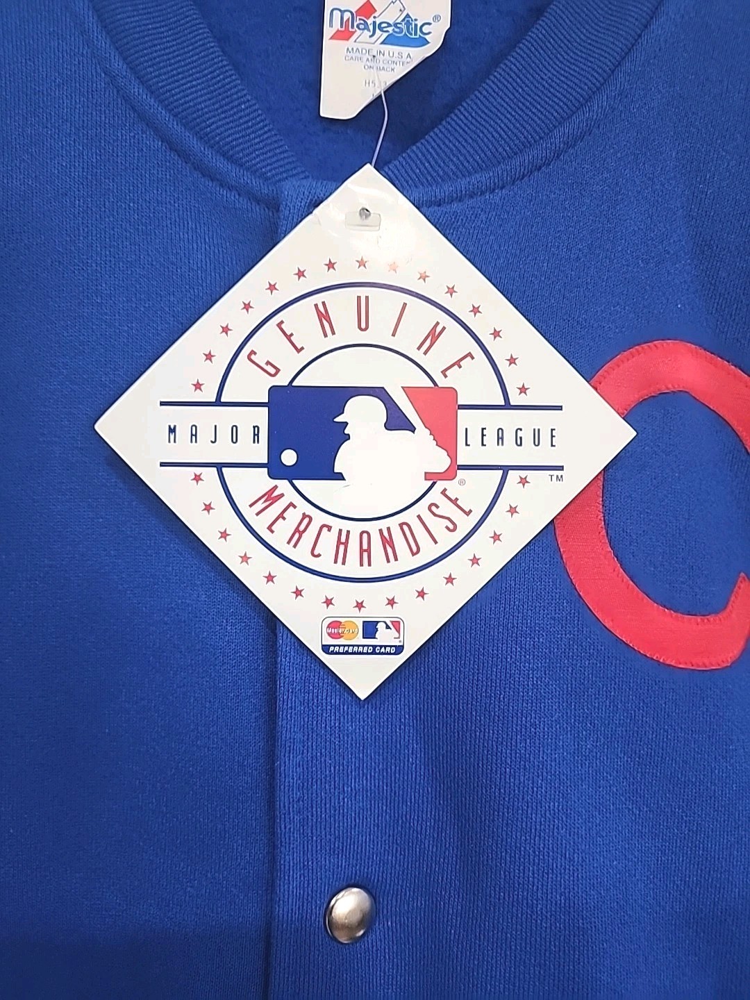 VTG 90's Chicago Cubs Snap Front  Jacket With Patch•Size Youth Large•NWT