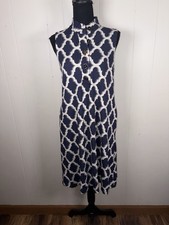 J.McLaughlin Catalina Cloth Shirt Dress Medium Navy White Pockets Buttons