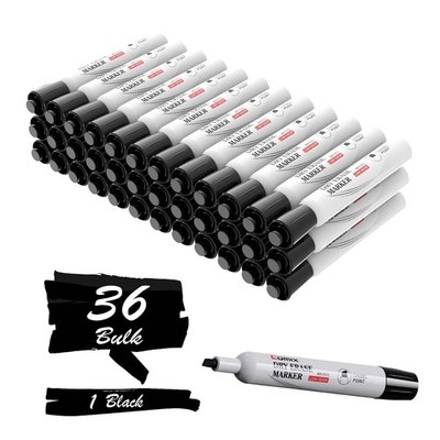 Comix Dry Erase Markers Black, Chisel Tip Whiteboard Markers, 36 Bulk Low Odo...