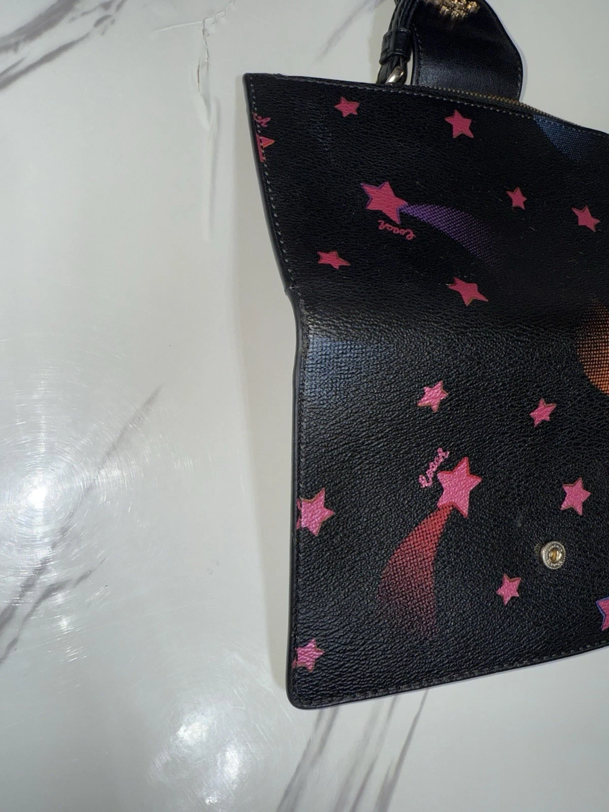 Borsa Coach Gallery con stampa stella discoteca con portafoglio abbinato