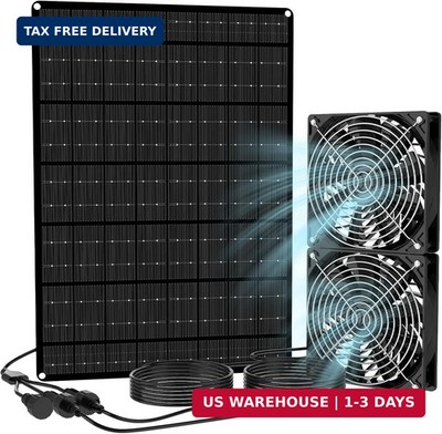 Solar Powered Fan - Dual High-Speed Exhaust & Intake Ventilation | 15W Solar Pan