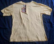 Vintage Disney Store Snow White Seven Dwarfs Shirt L Yellow Embroidered Henley