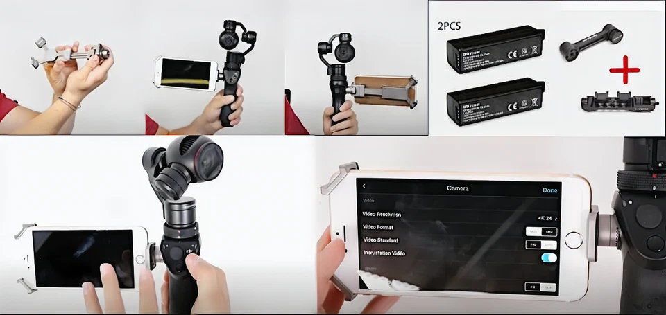 Camera stabilisée 4K DJI Osmo+  et pack complet  : micros Rode, batteries.. - Photo 4/4