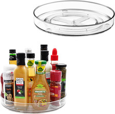 Lazy Susan Organizer, Rotating Turntable Organizer Tray 11" 2Pack Lazy Susan