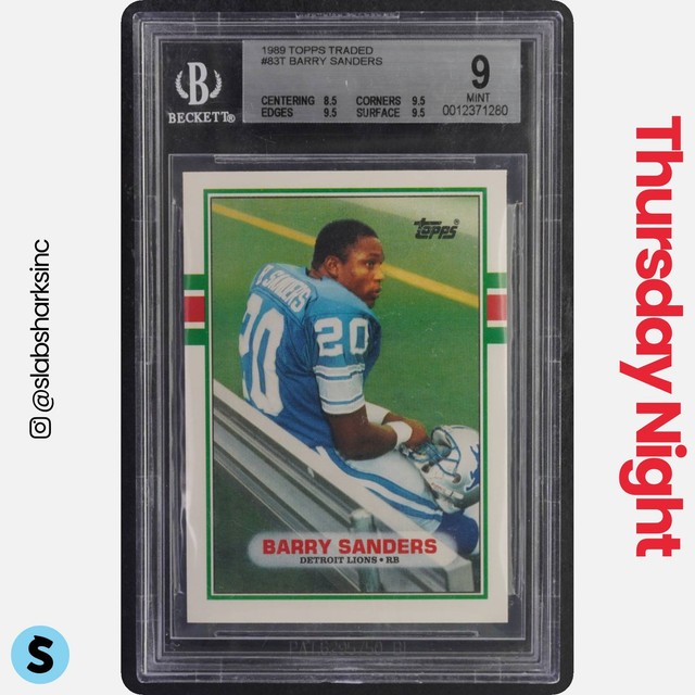 1989 Topps Traded #83T Barry Sanders RC Rookie BGS 9