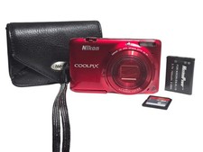 Nikon Coolpix S6500 Red 16MP 12X Zoom Digital Camera - Tested W/Batt