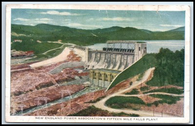 #ad Postcard New England Power Associations Fifteen Mile Falls Plant Monroe NH C56 $1.07