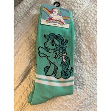 NEW My Little Pony Teal Novelty Crew Socks Hasbro Retro Womens Girls size 6-12