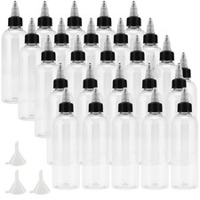 30 Pack 4oz Clear Dispensing Bottles, Plastic Squeeze Bottles with Twist Top ...