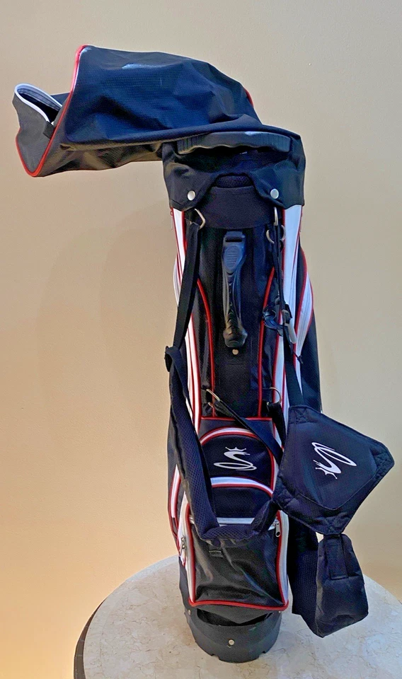 Cobra Golf Ultralight Black/White/ Cart Bag w/ Rain Cover & 5-Way Club Divider - Image 4 of 4