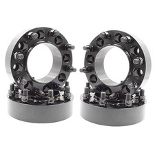 4 Pc Hub Centric Wheel Spacers 8 on 6.50 2.00" Thick - 4 Pack Black Anodized