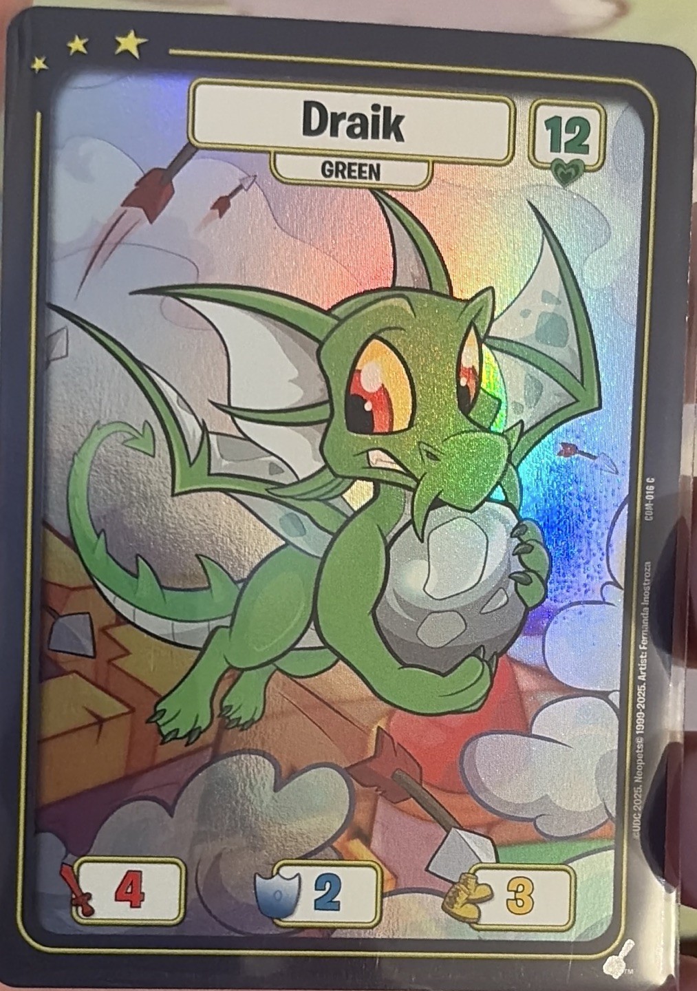 Upper Deck 2003 Neopets Battledome TCG Draik Hologram Card #12 Super Rare
