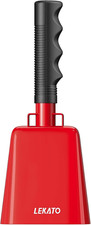 LEKATO 1 Pack 8 Inch Steel Cowbell with Handle – Loud Cheering Hand Bell for Spo