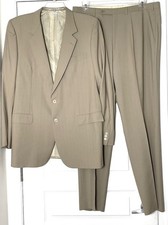 BRIONI Roman Style 2pc Champagne Pin-Stripe Suit Blazer Jacket Pants 44 54 L 38"